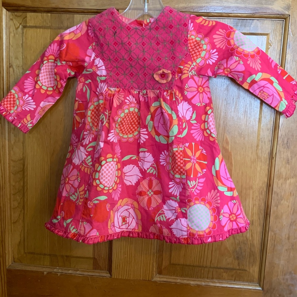 BABY LULU PINK FLORAL DRESS SZ 2T
